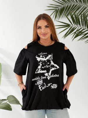 Футболка з відкритими плечима